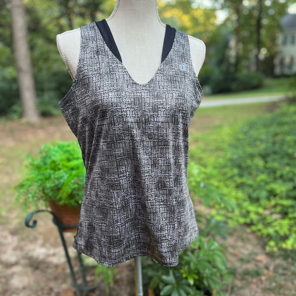 EleVen by Venus Williams Workout Athleisure Tank, Large, Gray Print, EUC